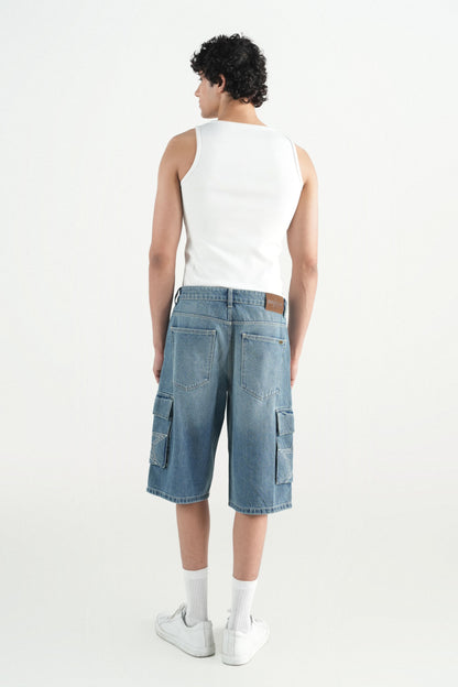 Pleated Pocket Cargo Shorts