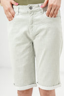 Green Bermuda Striped Shorts