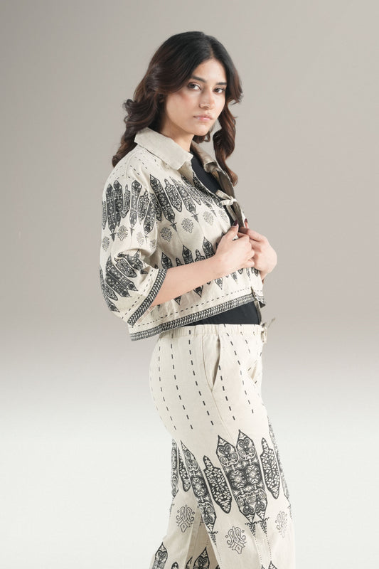 Nomad Block Print Cropped Shirt