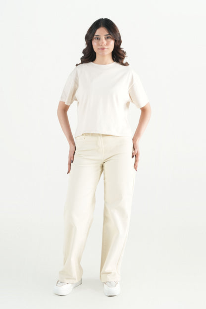Vanilla Wide-Leg Jeans