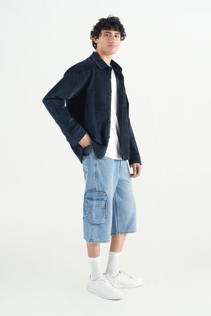 Oversized Blue Corduroy Jacket