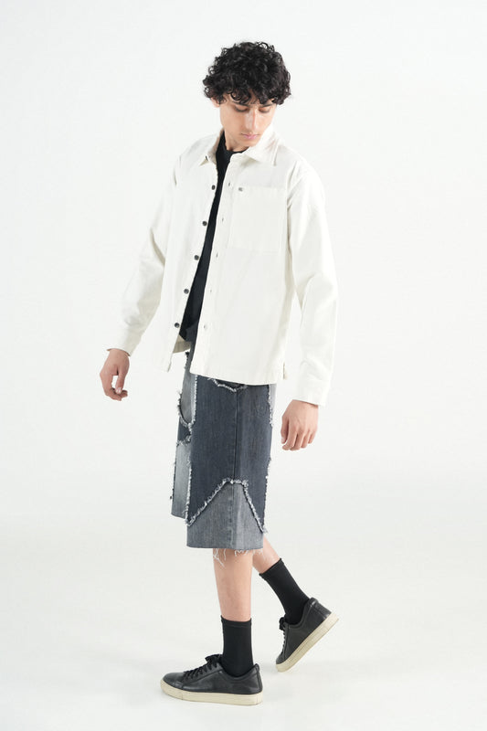 Oversized Off-White Corduroy  Jacket