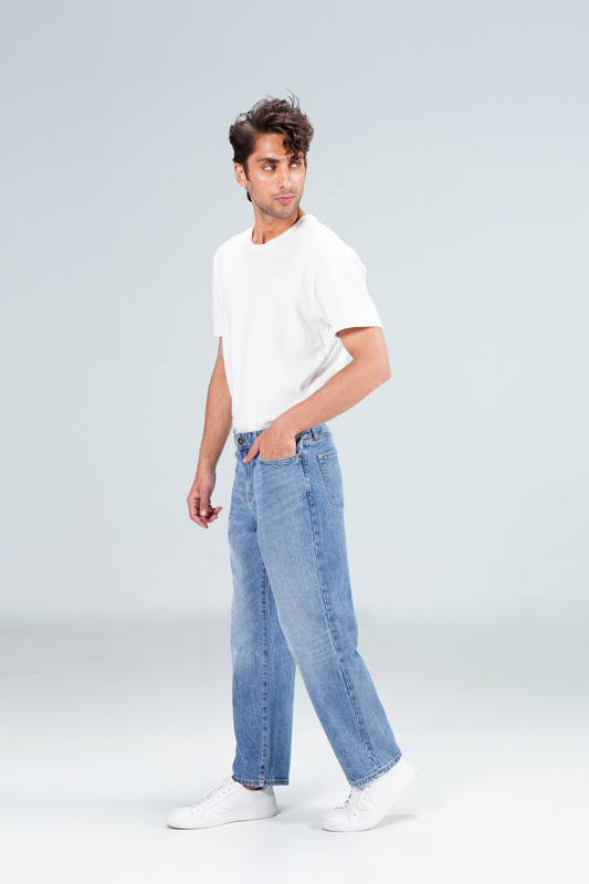 Loose Straight Fit Medium Blue shop at Rockstar Jeans