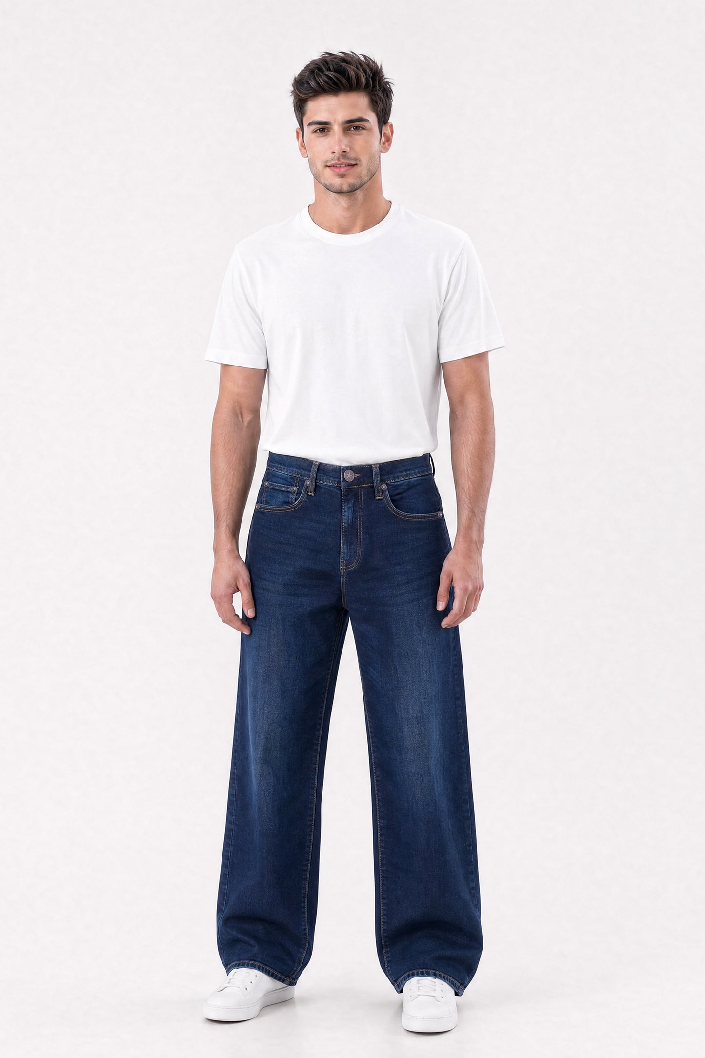 Authentic Straight Dark Blue Jeans