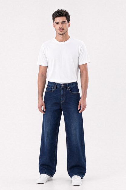 Authentic Straight Dark Blue Jeans