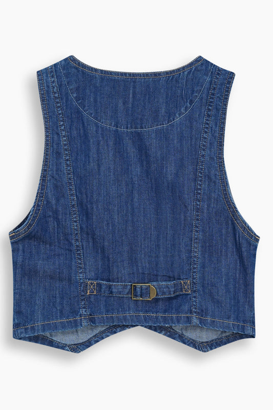 Lightweight Denim Limited Vest  Dark Blue