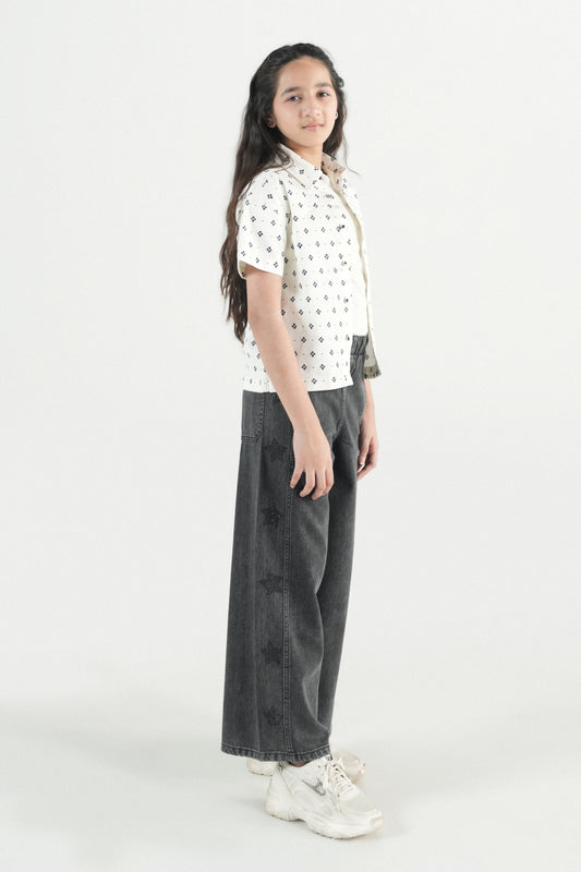 Everyday Mini Print Shirt – White