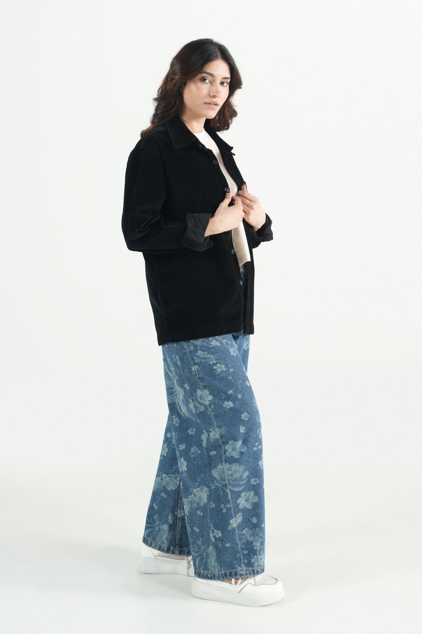 Oversized Black Corduroy Shirt
