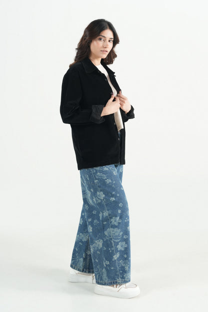 Oversized Black Corduroy Shirt