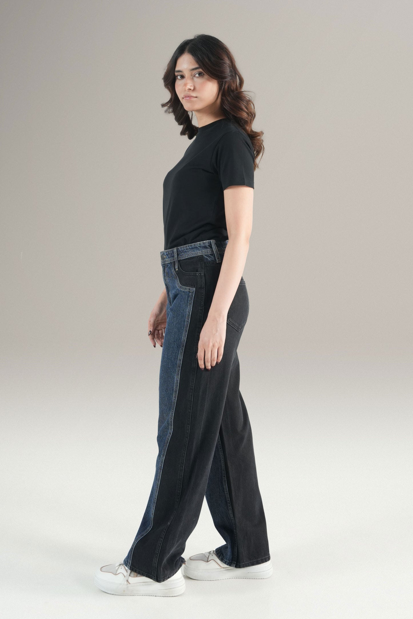 Baggy Two Tone Jeans
