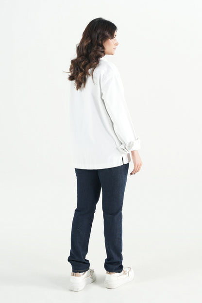 Oversized White Corduroy Shirt