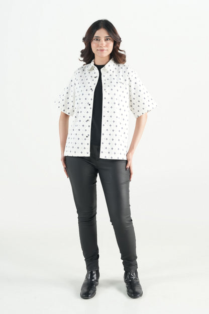 Hawaiian Floral Printed  White Shirt