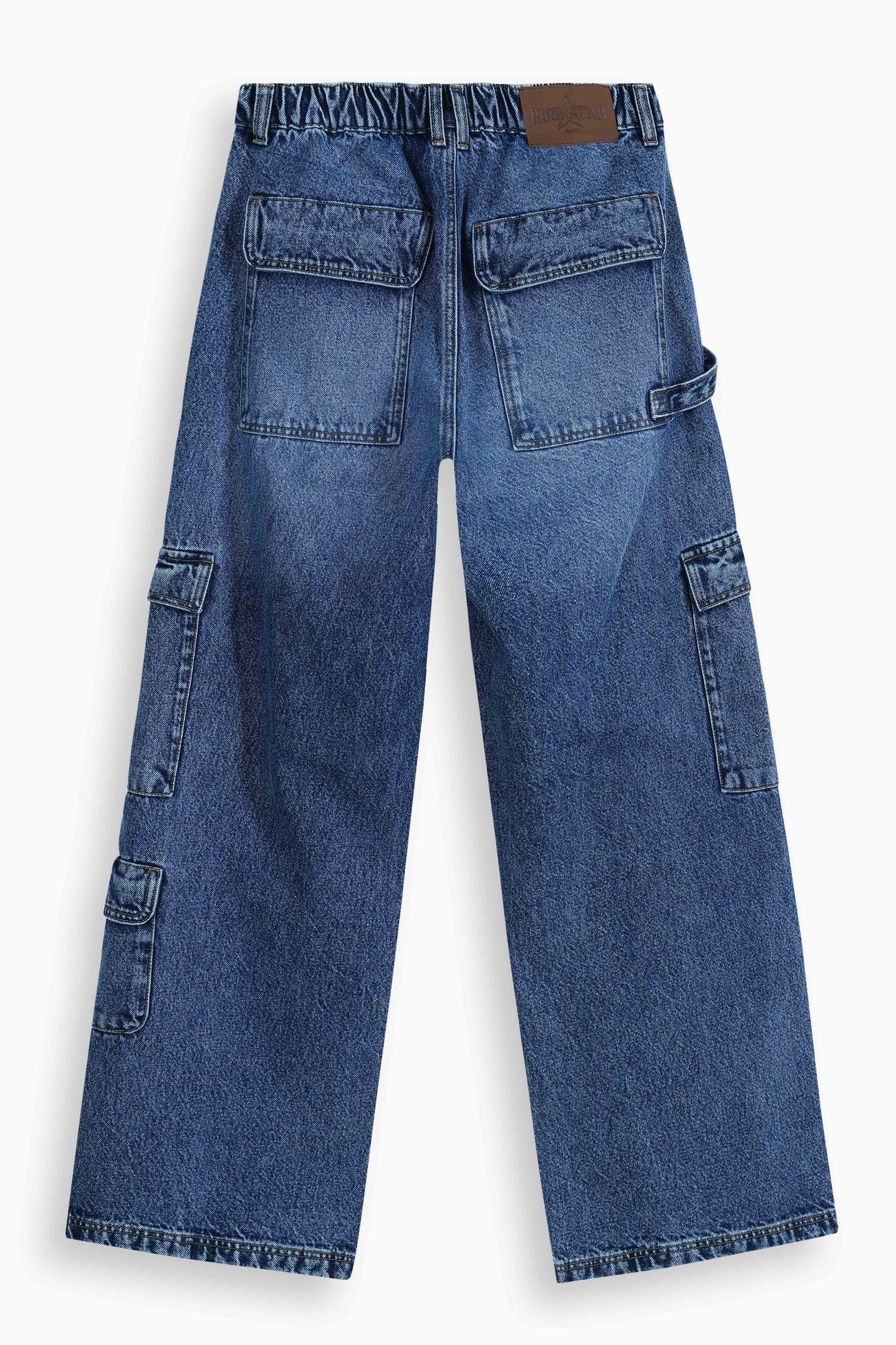Baggy Fit Cargo Jeans Medium Blue