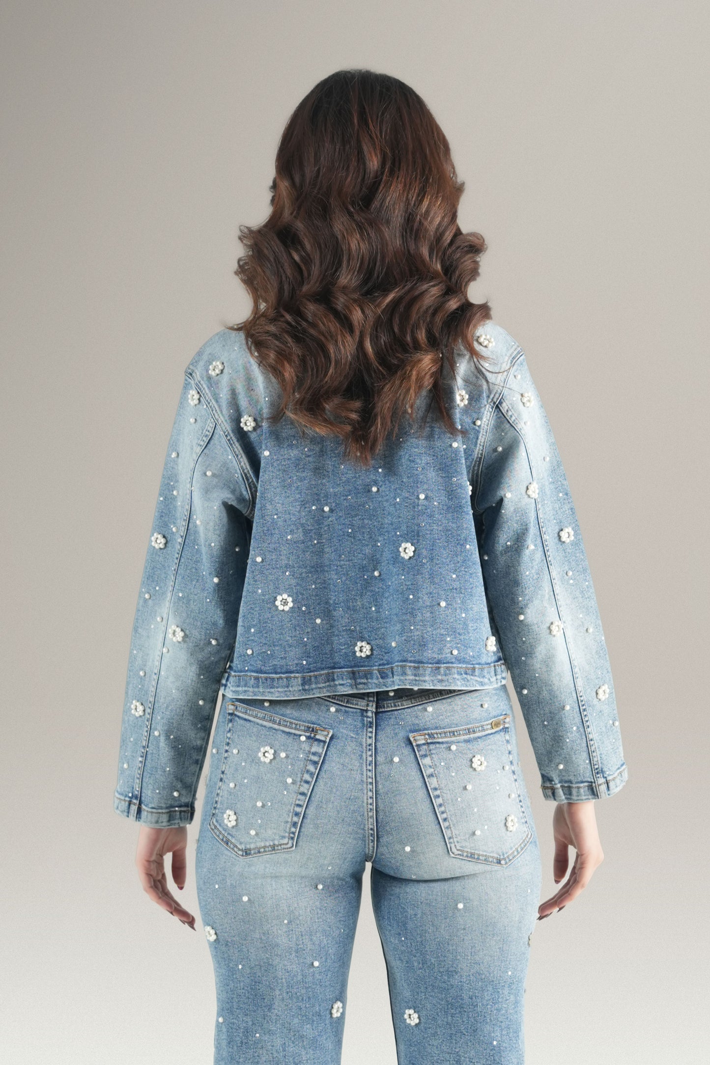 Pearl Blossom Denim Jacket