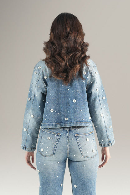Pearl Blossom Denim Jacket