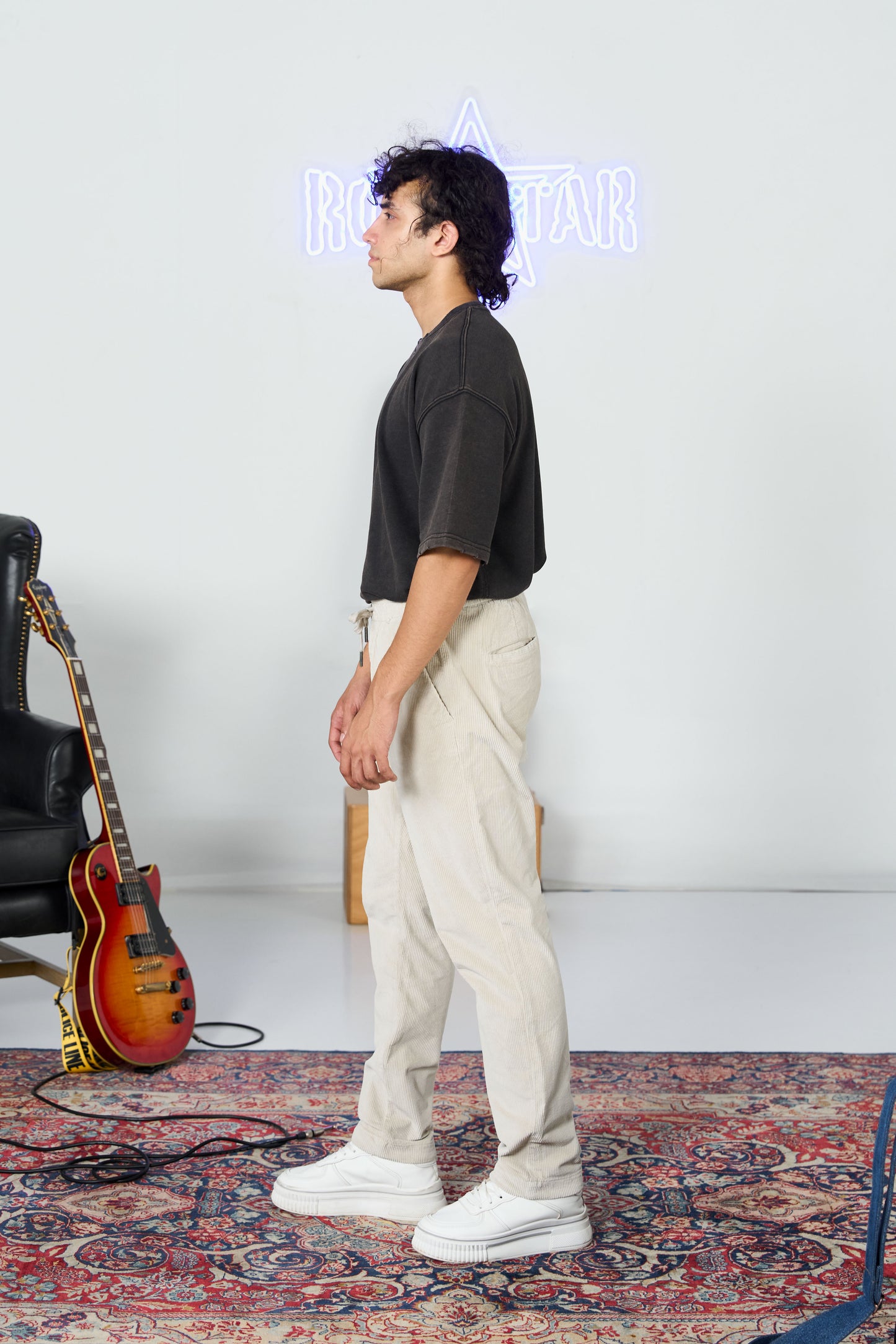 Beige Corduroy  Pant shop at Rockstar Jeans