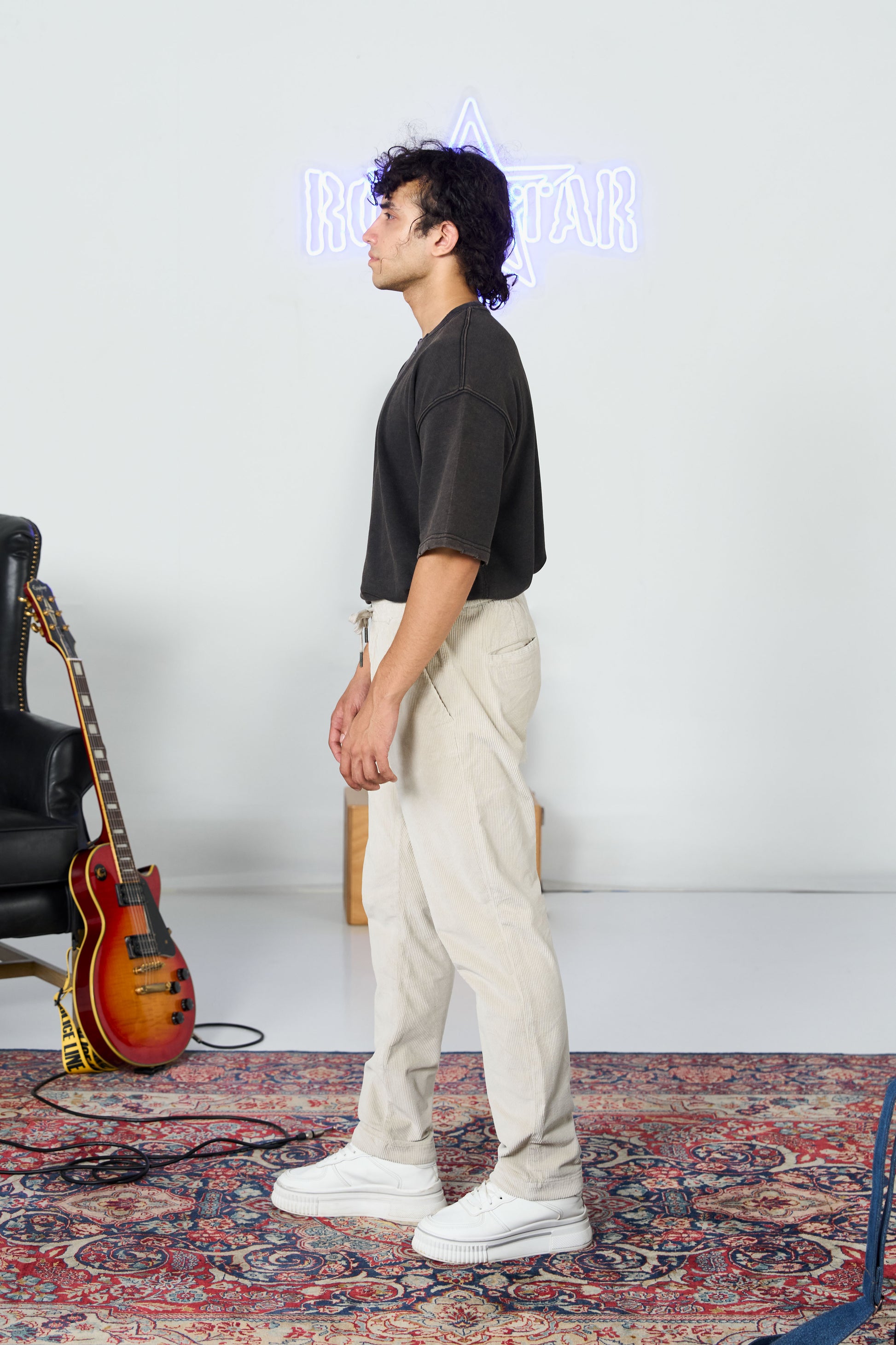 Beige Corduroy  Pant shop at Rockstar Jeans