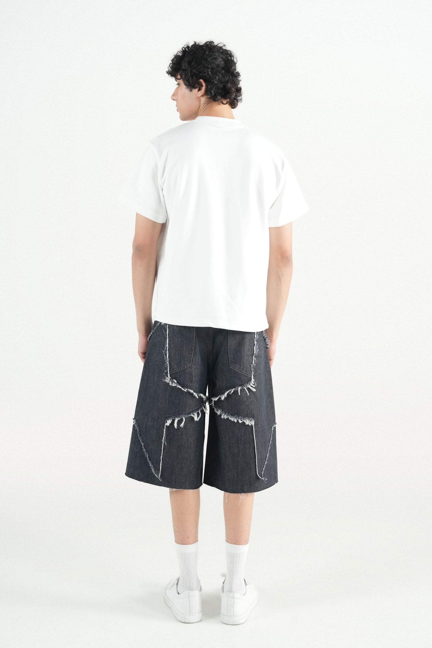 Star Patch Jorts Grey