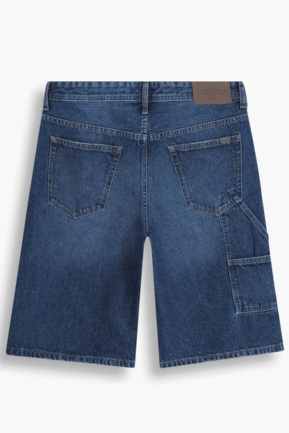 Baggy Denim Carpenter Shorts Dark Blue