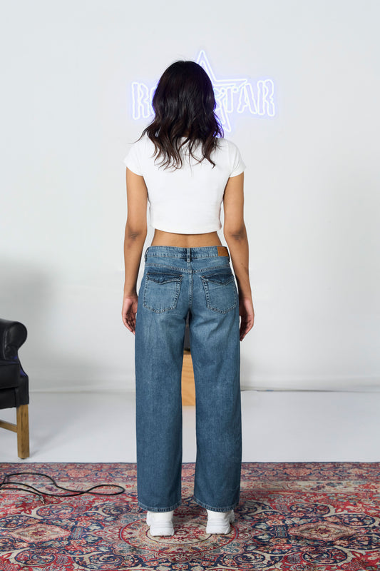 Wide Leg Flapper Pocket