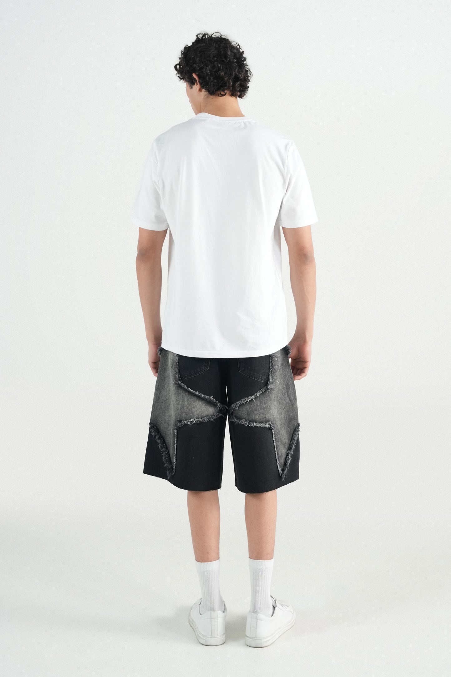 Star Patched Washed Jorts