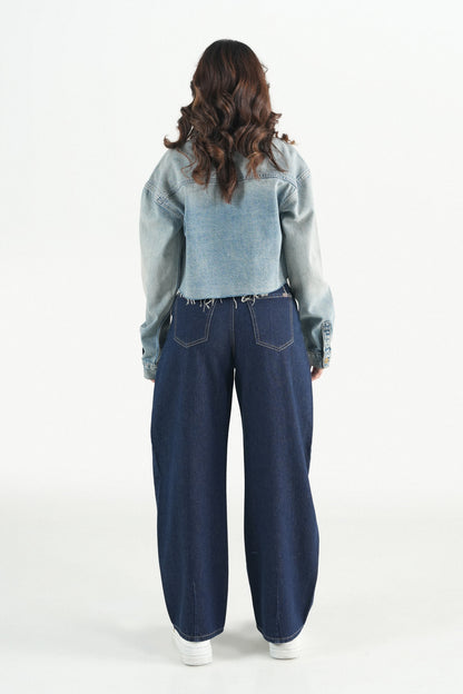 Vintage Cropped Raw Edge Shirt