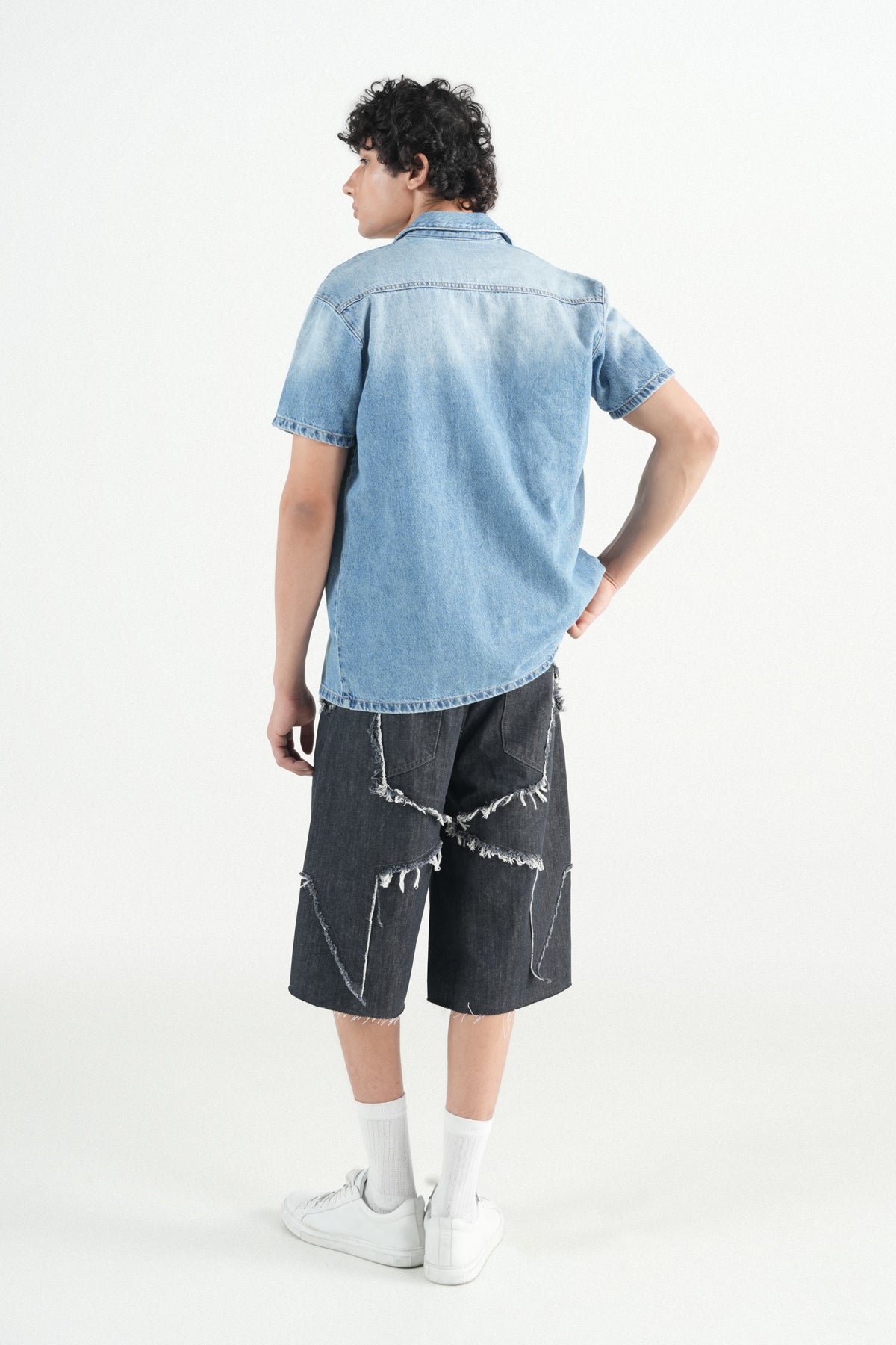 Light Blue Button Down Over size Shirts