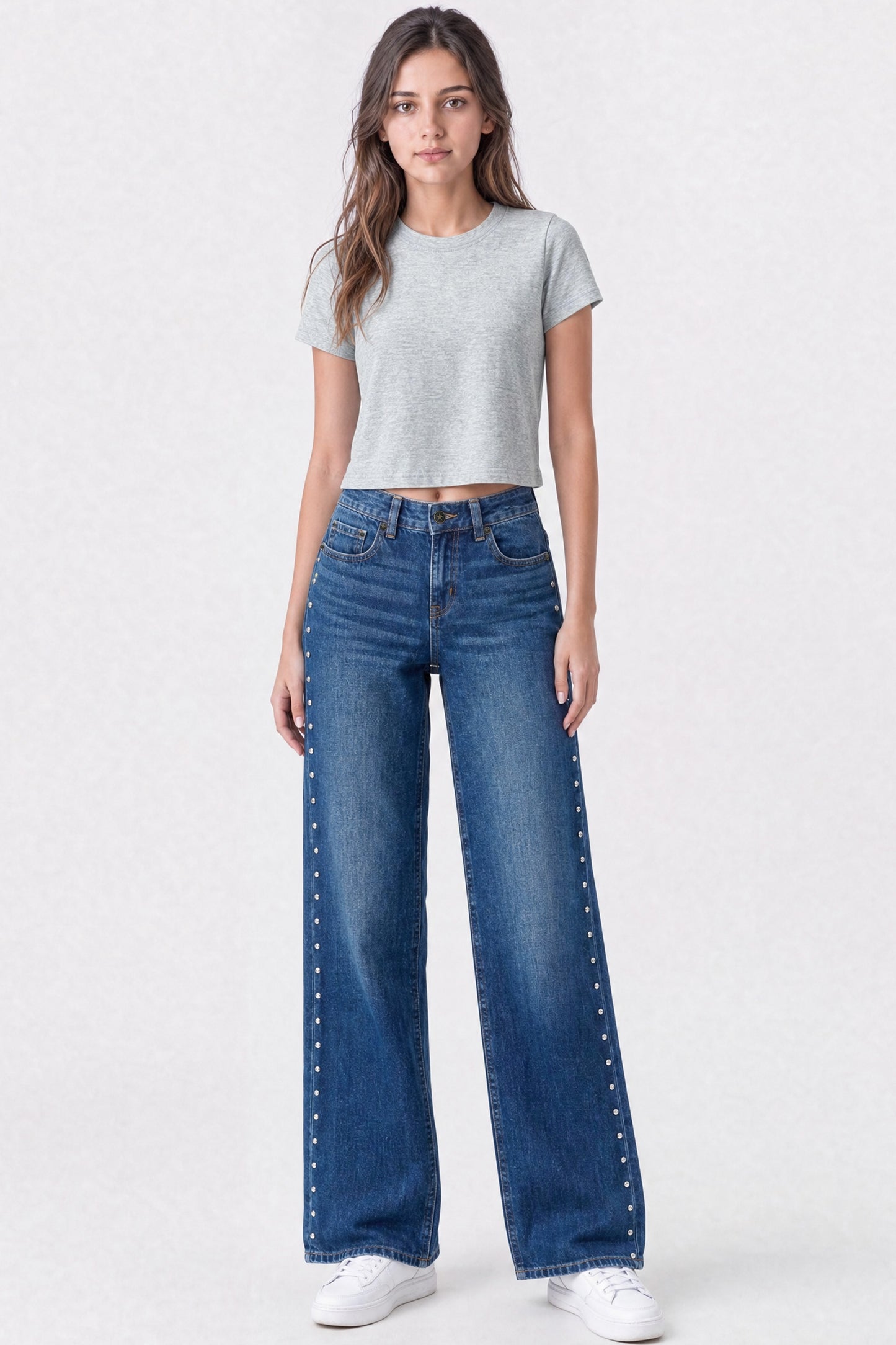 Cropped Short Sleeve T-Shirt Ash Grey