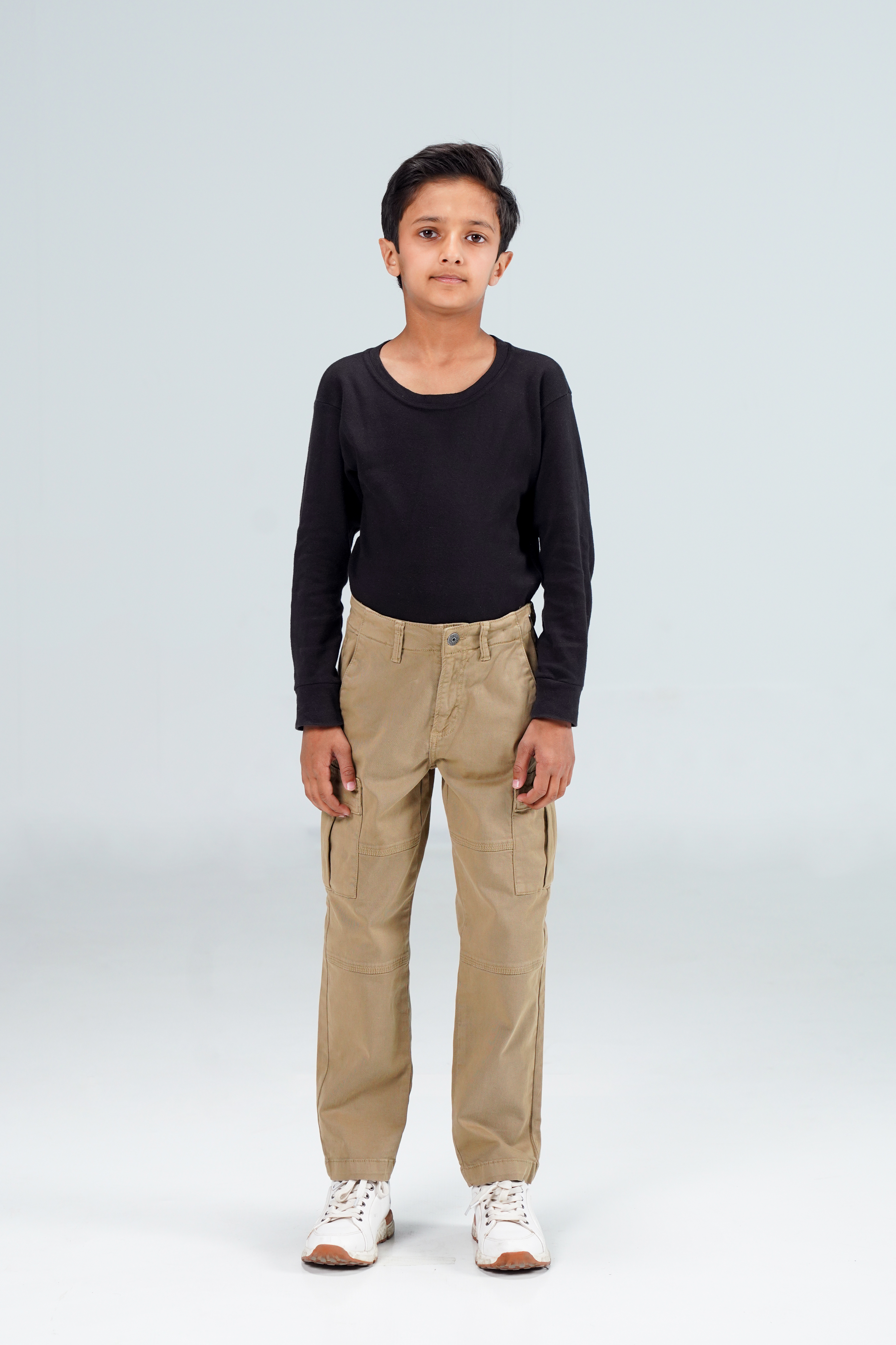 Straight Fit Cargos Brown