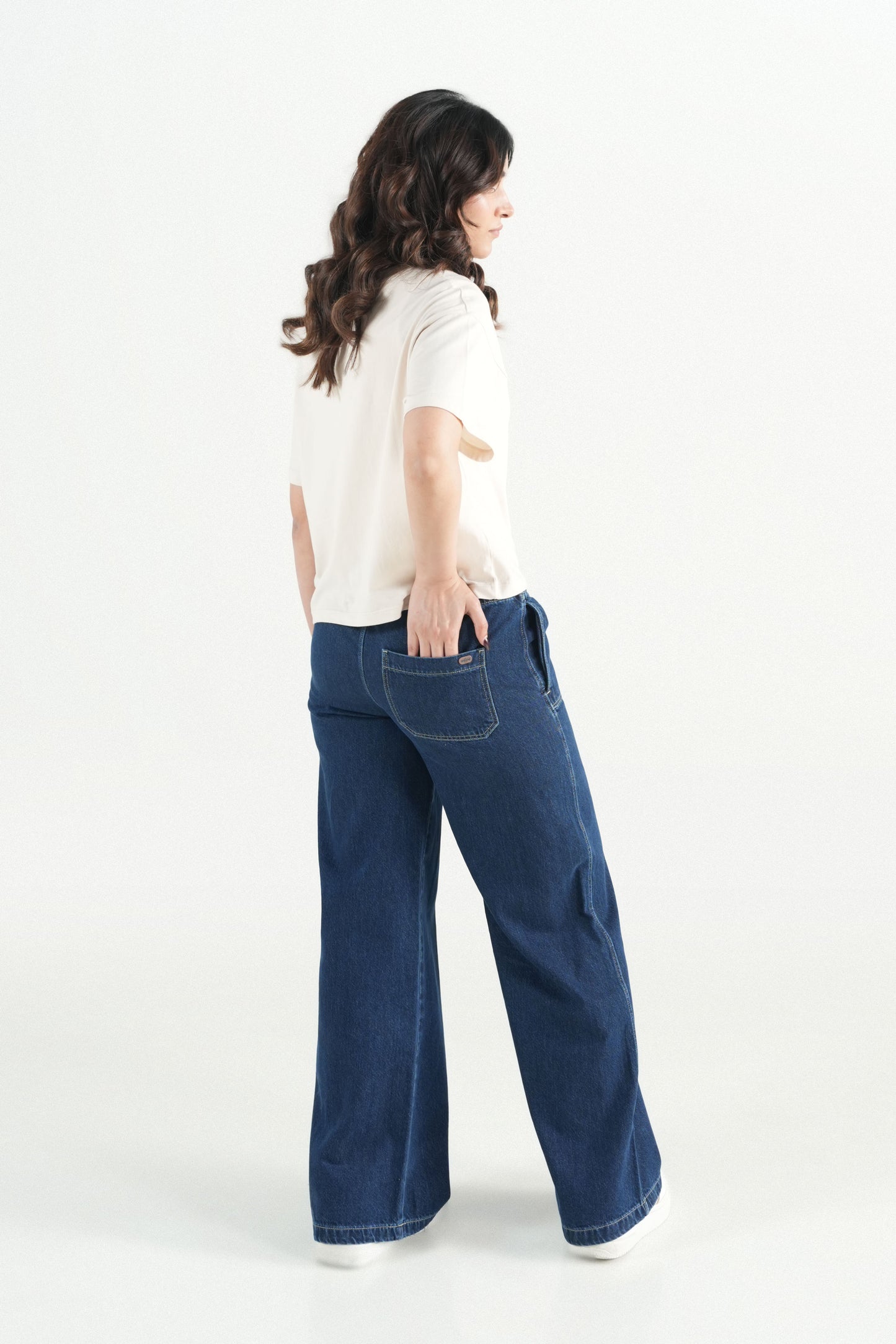 Denim Pintuck Trousers