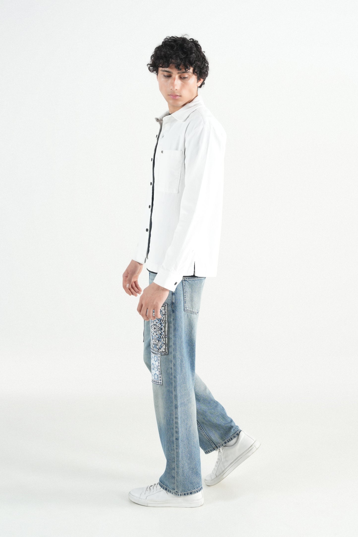 Oversized White Corduroy Jacket