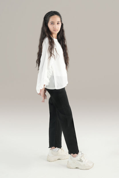 Black Lace Embroided Pant