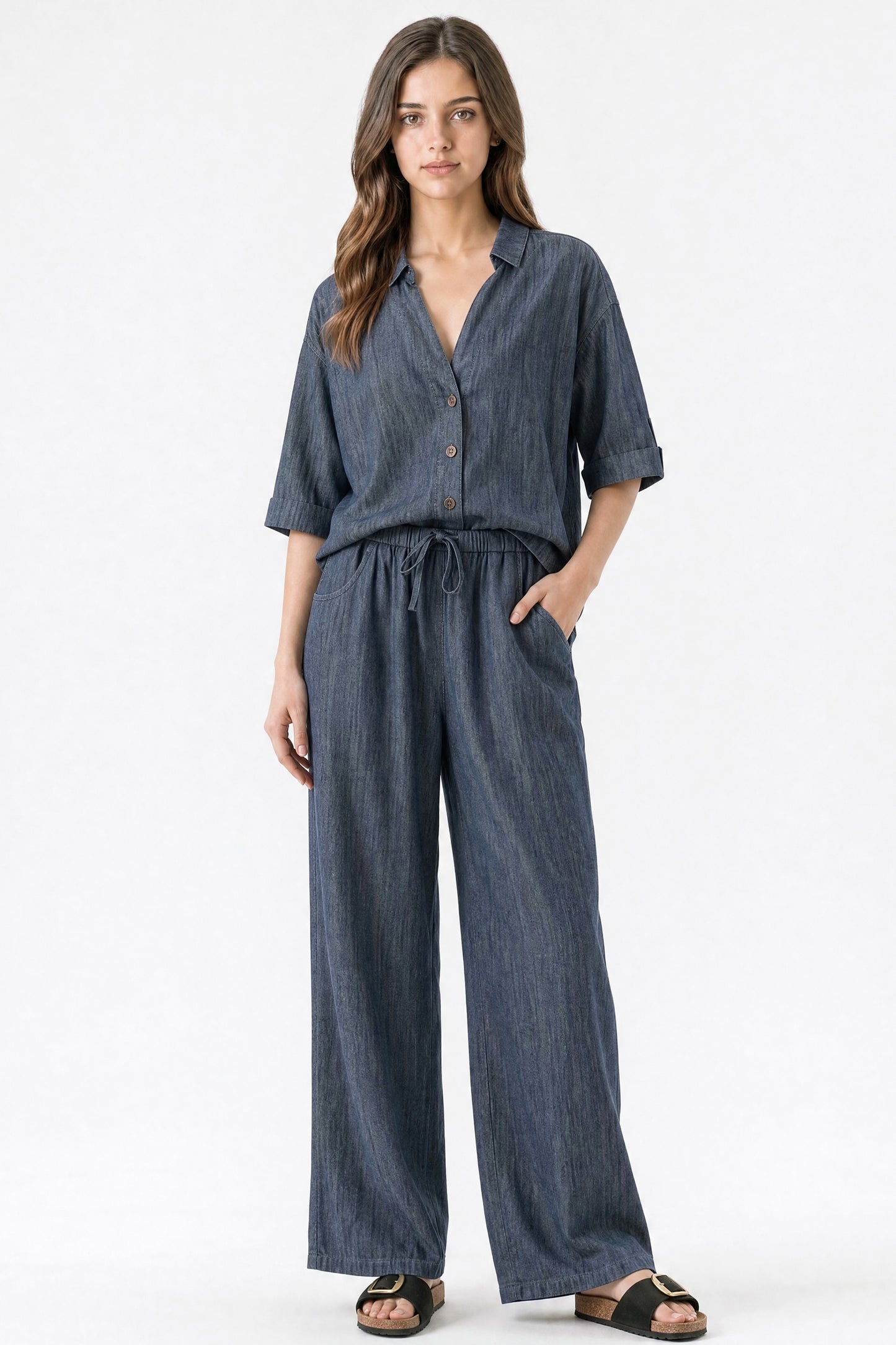High Rise Wide Leg Trouser Jeans Grey