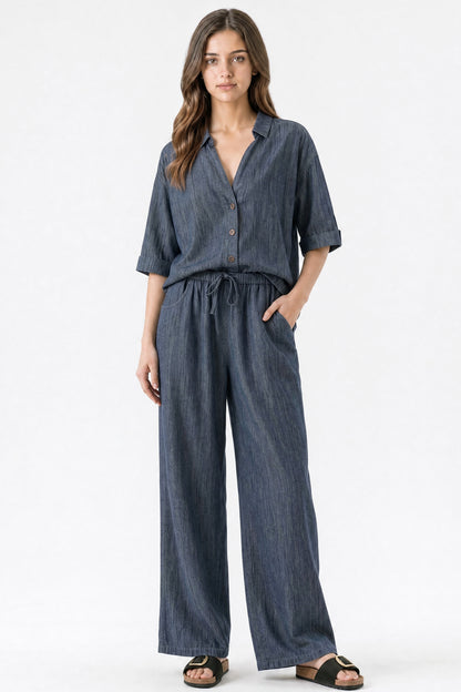 High Rise Wide Leg Trouser Jeans Grey