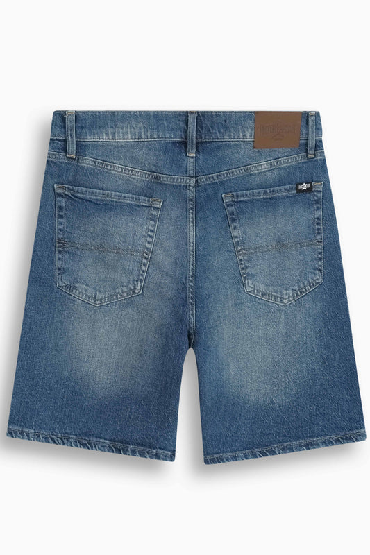 Baggy Fit Denim Short Dark Blue