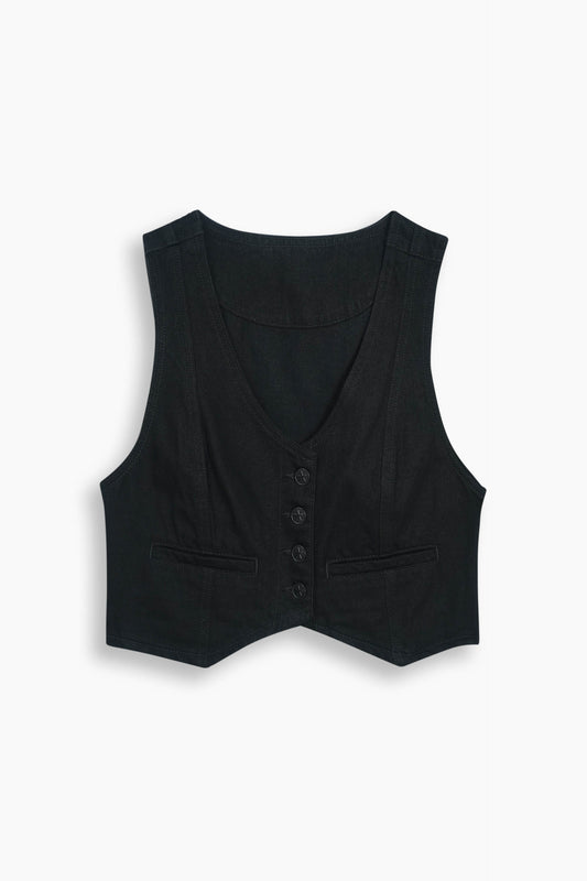 Limited Denim Vest Black