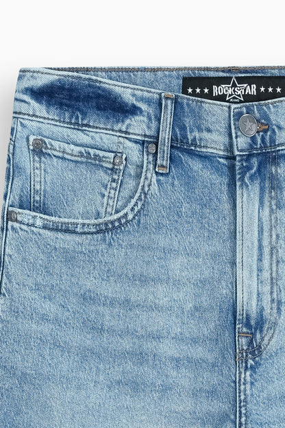 Baggy Fit Denim Shorts Light Blue