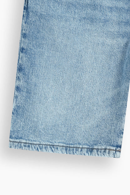 Baggy Fit Denim Shorts Light Blue