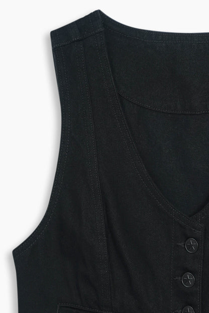Limited Denim Vest Black