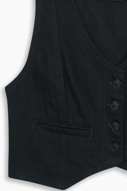 Limited Denim Vest Black