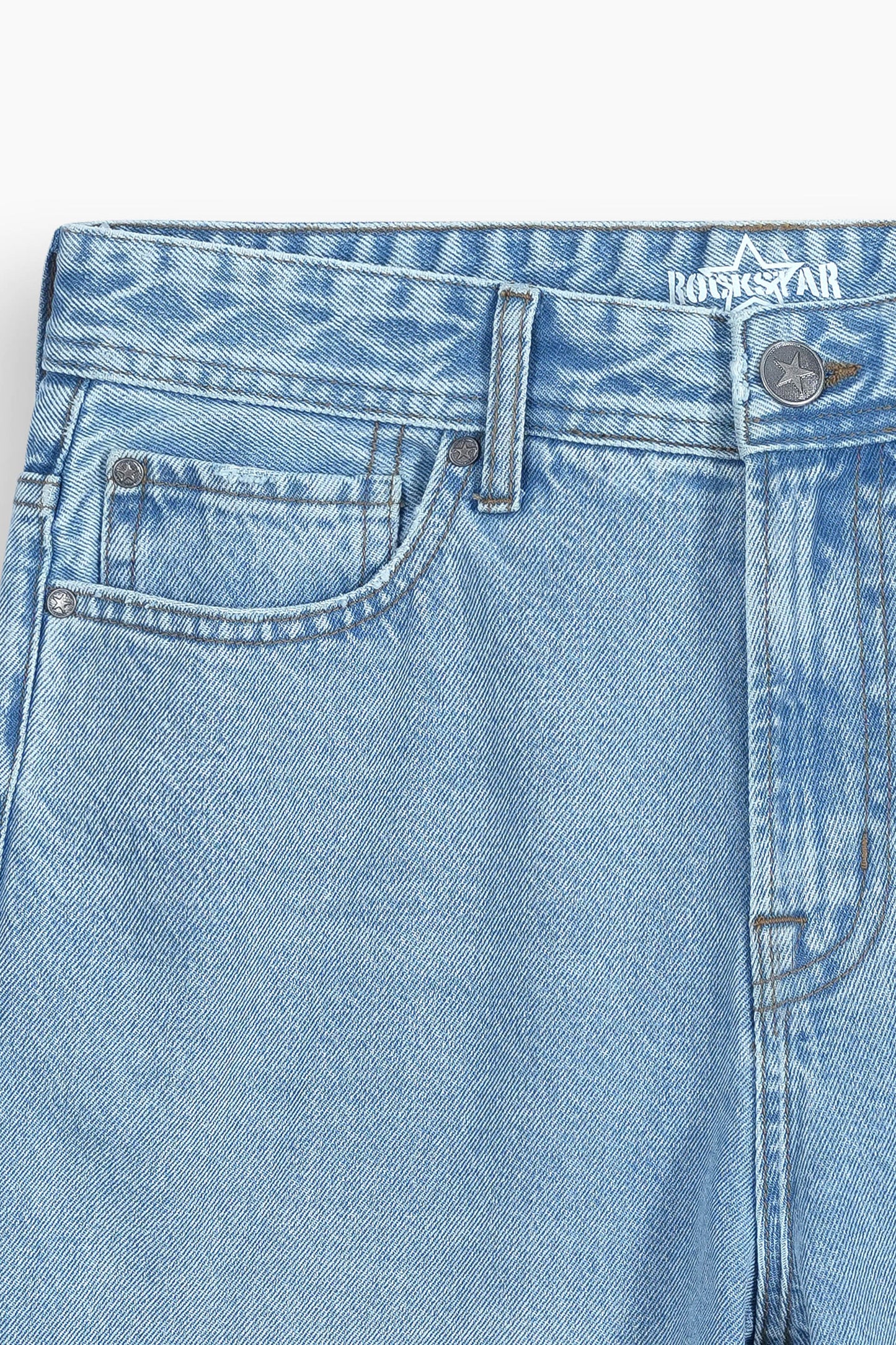 Baggy Denim Carpenter Shorts Light Blue