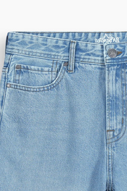 Baggy Denim Carpenter Shorts Light Blue