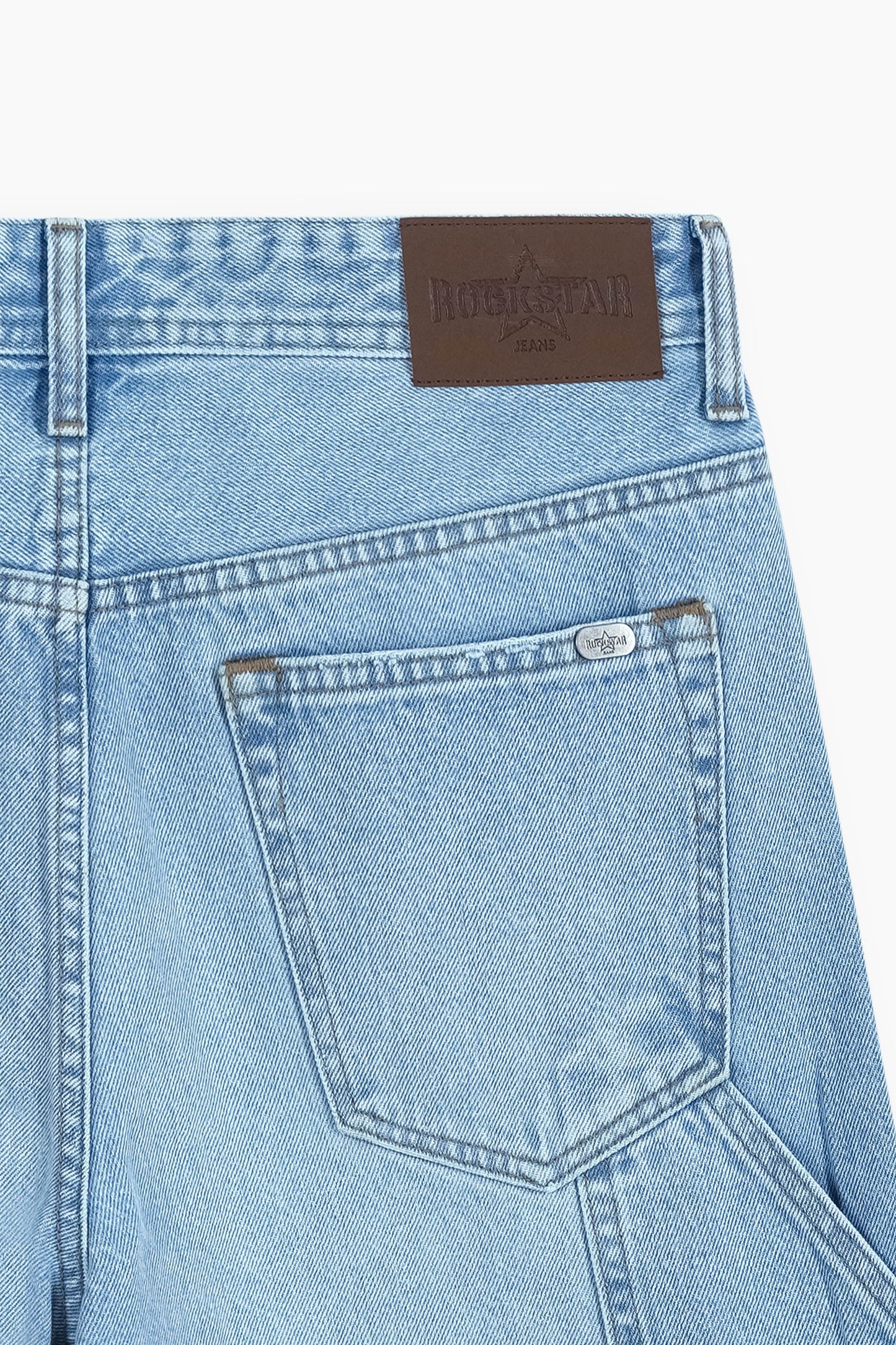 Baggy Denim Carpenter Shorts Light Blue