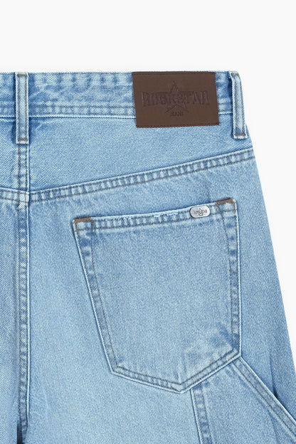 Baggy Denim Carpenter Shorts Light Blue
