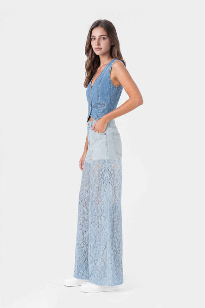 Lightweight Denim Limited Vest  Light Blue
