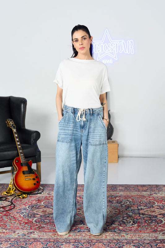 Patch Pocket Acid Wide Leg shop at rockstar jeans
