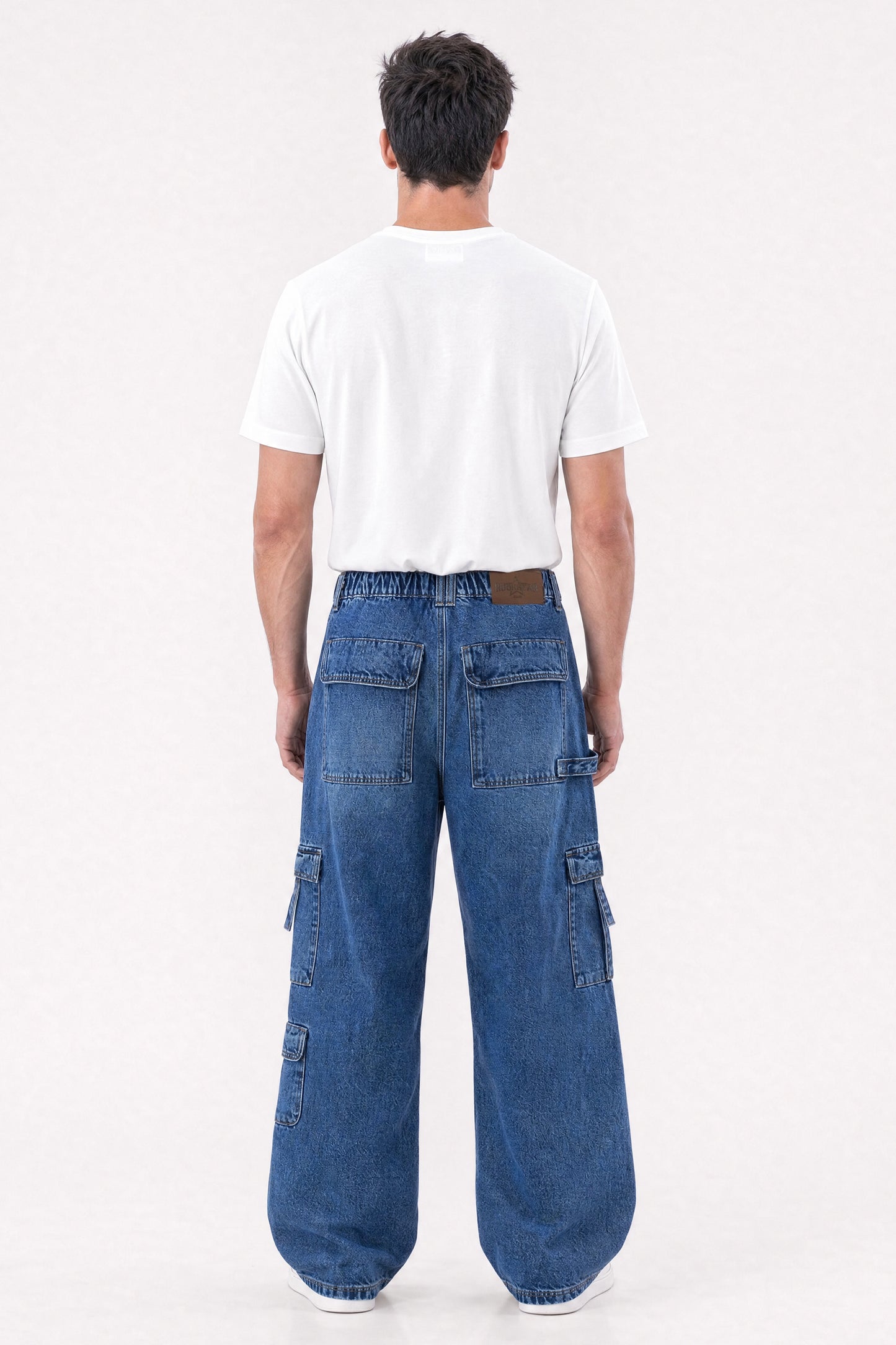 Baggy Fit Cargo Jeans Medium Blue