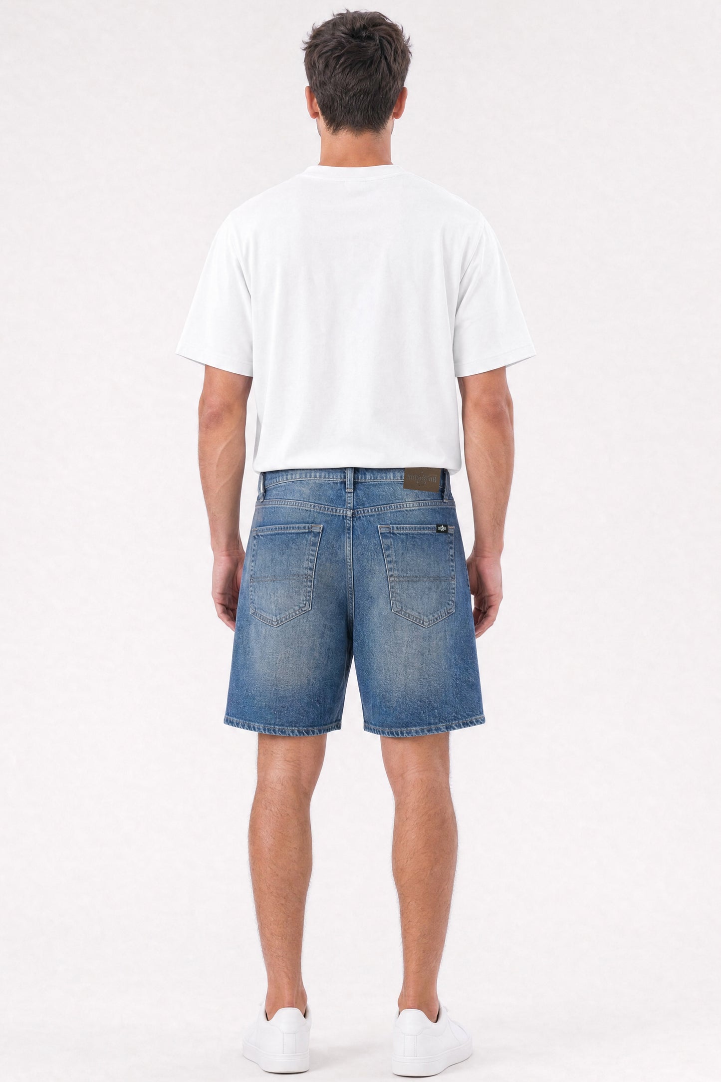 Baggy Fit Denim Short Dark Blue