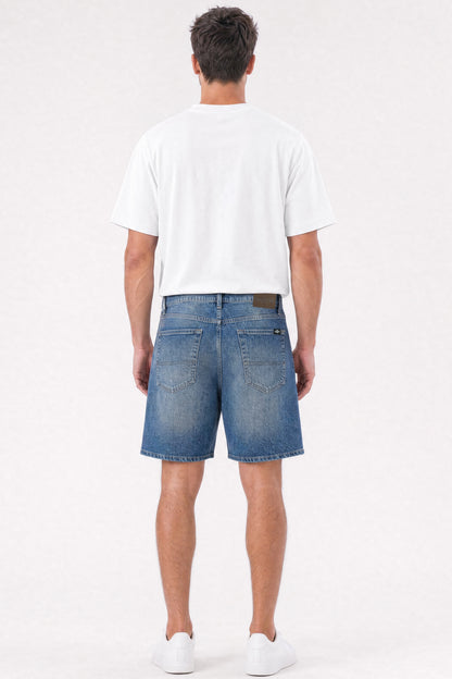 Baggy Fit Denim Short Dark Blue