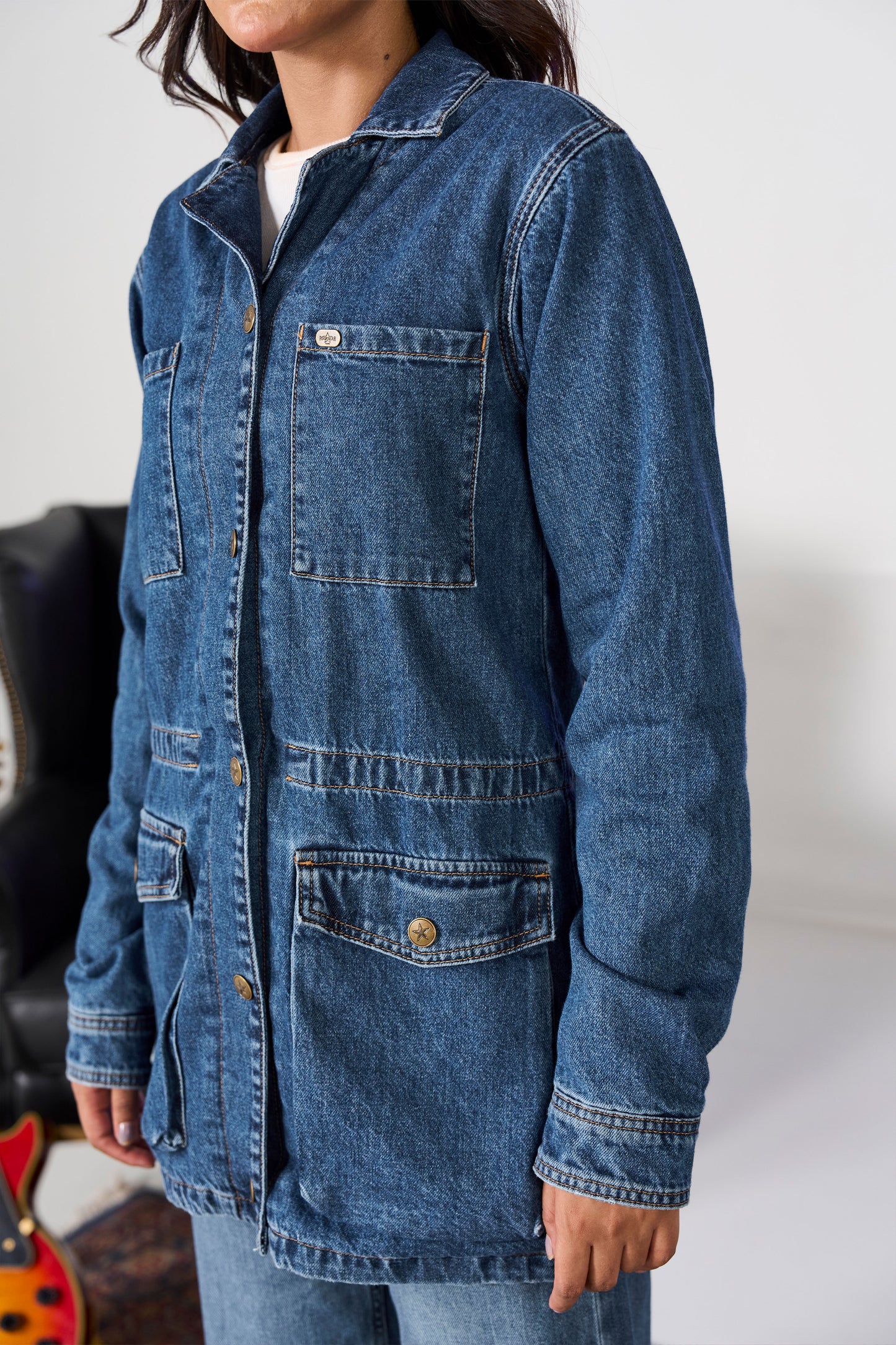 Long Denim Coat shop at Rockstar Jeans